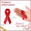 50 Pcs Classic Memorial Ribbon Bow with Safety Pins for Mourning, Remembrance Day & Funeral Event (Red) view 2