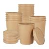 Belinlen 30 Sets 32 oz Paper Ice Cream Cups with Lids, Paper Food Containers With Vented Lids, To Go Hot Soup Bowls For Restaurants, Take Outs, or To-Go Lunch, Kraft view 1