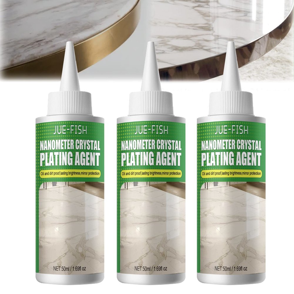 Marble Nano Crystal-Plating Agent, Stone Crystal Plating Agent, Nano Crystal Plating Agent for Kitchen, Marble&Granite&Quartz Countertop Cleaner and Polish (3PC)