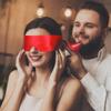 FRESHME Satin Eye Mask Sleeping - Adjustable Eye Shade Soft and Comfortable Satin Eye Blinder Cover for Women Men Night Travel Nap Meditation Valentine's Day Gift 160cm/63in Black and Red view 2