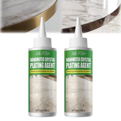 Marble Nano Crystal-Plating Agent, Stone Crystal Plating Agent, Nano Crystal Plating Agent for Kitchen, Marble&Granite&Quartz Countertop Cleaner and Polish (2PC)