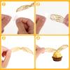 100 Pcs Wizard Party Chocolate Decoration Golden Wings Cake Topper Chocolate Frogs Cupcake Toppers Chocolate Decoration for Birthday Wizard Theme Party Supplies view 3