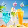 24 Sea Under the Sea Birthday Party Supplies Glitter Sea Shell Drinking Straws with 2 PCS Straws Cleaning Brush for Kids Ocean Animal Birthday Party Favors Decorations view 3