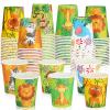 Amyhill 100 Pcs 9oz Paper Disposable Cups for Kids Animals Bathroom Cups Small Colorful for Party Picnic Barbecues Travel Events Hot Cold Drinks view 1