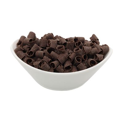 Dark Chocolate Shaved Curls, OliveNation Dark Chocolate Curls, Elegant Belgian Chocolate Blossom Curls for Topping, Edible Garnish & Decoration - 5 lb