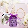 50 Pack Wedding Favor Boxes, Hollow Couple Pattern Wedding Party Favor Boxes with Ribbons, Small Paper Gift Boxes Lace Candy Boxes for Wedding Baby Shower Birthday Party, 2 x 2 x 3 Inch view 4