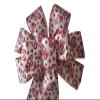 1 Pcs 10" Hand Made Wired Red Hearts on White Bow Valentine Day Love Anniversary view 1