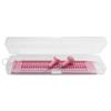 4 Lines 28 Cells Braille Writing Slate with 2 pcs Styluses, Braille Slate Kit with Plastic Box, Pink view 2
