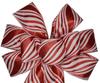 1 Pcs 10" Hand Made Red White Glitter Swirl Wired Wreath Bow Christmas Holiday view 1