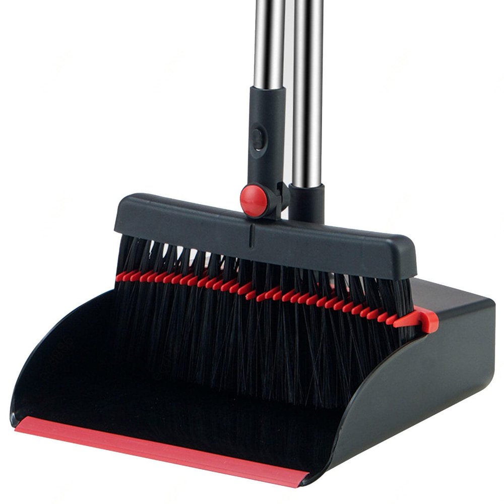 YEDECOR Broom and Dustpan Set for Home with 52.4in Long Handle, Upright and Lightweight Dust pan and Brush Combo Store Sweep Set for Kitchen Room Office Lobby Floor Cleaning
