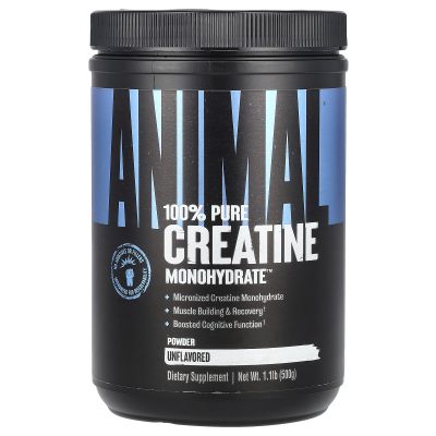 Animal Micronized Creatine, Monohydrate Powder, Unflavored, 1.1 lb (500 g)