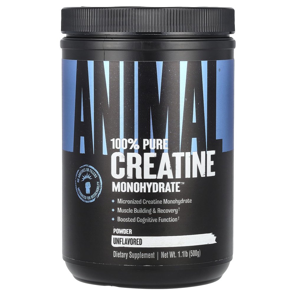 Animal Micronized Creatine, Monohydrate Powder, Unflavored, 1.1 lb (500 g)