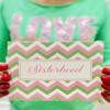 20 PC Pink and Green Sisterhood Notecards | Sorority Inspired | Blank Inside view 2