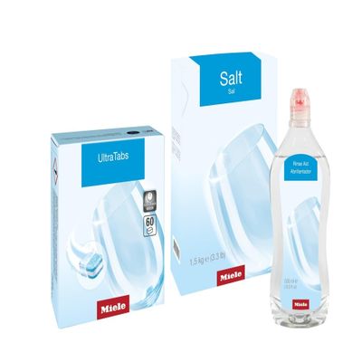 Miele Genuine All-in-One Cleaning Agent Set for Miele Dishwashers, 3 x Cleaning Materials  11791100