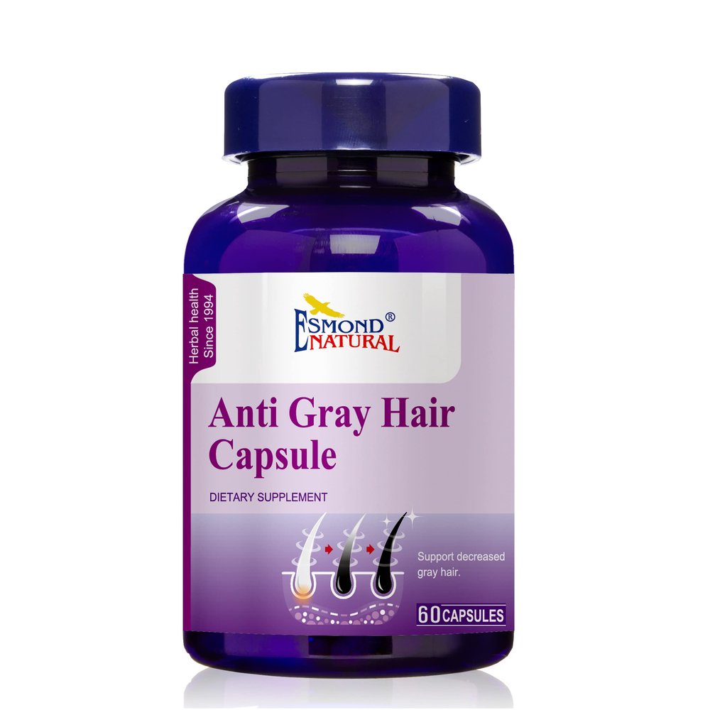 (5 Pack) Esmond Natural: Anti Gray Hair Capsule (Supports in decreasing Gray Hair. Stimulates Healthy Hair Growth), GMP, Natural Product Assn Certified, Made in USA - 300 Capsules