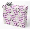 InterestPrint Personalized Name Gift Wrap Paper Purple Happy Birthday Text White Custom Birthday Wrapping Paper Roll Fashion Birthday Gift for Boys Girls Kids Baby Shower Birthday Anniversary view 1