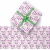 InterestPrint Personalized Name Gift Wrap Paper Purple Happy Birthday Text White Custom Birthday Wrapping Paper Roll Fashion Birthday Gift for Boys Girls Kids Baby Shower Birthday Anniversary view 2