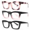 REAVEE Oprah Style Reading Glasses for Women Blue Light Blocking Computer Fashion Readers with Spring Hinge and Glasses pouch Black/Pink/Tortoise +0.75 view 1