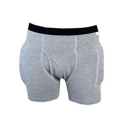 Mens Hip Protector Briefs Fall Injury Prevention Hip Support for Elderly Seniors Breathable and Skin-friendly (Color : Gray, Size : X-Large)