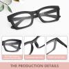REAVEE Oprah Style Reading Glasses for Women Blue Light Blocking Computer Fashion Readers with Spring Hinge and Glasses pouch Black/Pink/Tortoise +4.0 view 3