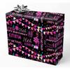 Custom Name Wrapping Paper Birthday Flag Decorte Pattern Dark Pink Customized Recycled Gift Wrapping Paper for Daughter Son Wrap Paper on Baby Shower Holiday Christmas Graduation view 1