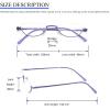 REAVEE 2 Pack Retro Designer Half Frame Reading Glasses for Women Men Spring Hinge Half Moon Readers Stylish Slim Eyeglasses with Pouch, Pink and Purple 4.0 view 3
