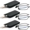 3 Pack Folding Reading Glasses with Keychain Compact Bags Women Men Blue Light Blocking Spring Hinge Portable Pocket Readers,Black 4.0 view 1