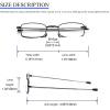 3 Pack Folding Reading Glasses with Keychain Compact Bags Women Men Blue Light Blocking Spring Hinge Portable Pocket Readers,Black 4.0 view 4