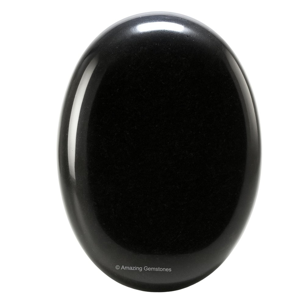 Amazing Gemstone Black Obsidian Crystals and Healing Stones - Large Palm Stone Crystals Piedra - Crystal for Good Luck, Balanced Positive Energy, Meditation - Unique Stocking Stuffers & Birthday Gift