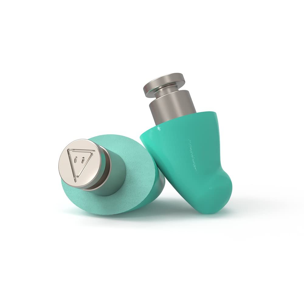 Flare Earshade Pro  Earplugs  Block Sound  Aerospace Titanium & Super Soft Memory Foam  Green