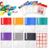 70+2 Pcs Pill Pouch Bags Zippered Pill Pouch Set with 2 Sheets Label, 7 Colors Pill Pouches for Medicine Travel Reusable Small Plastic Pill Bags for Travel/Home Daily use view 1