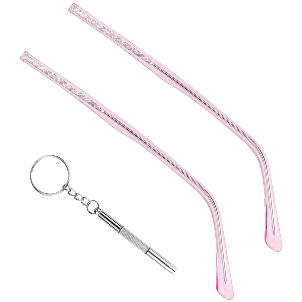 1 Pair Metal Glasses Replacement Arms and Multifunctional 3 in 1 Screwdriver Glasses Repair ToolsEyewear Frame Temple Replacement Accessories for Thin Metal Glasses, Sunglasses