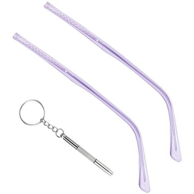1 Pair Metal Glasses Replacement Arms and Multifunctional 3 in 1 Screwdriver Glasses Repair ToolsEyewear Frame Temple Replacement Accessories for Thin Metal Glasses, Sunglasse