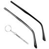 1 Pair Metal Glasses Replacement Arms and Multifunctional 3 in 1 Screwdriver Glasses Repair ToolsEyewear Frame Temple Replacement Accessories for Thin Metal Glasses, SunglassesBlack view 1