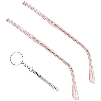 1 Pair Metal Glasses Replacement Arms and Multifunctional 3 in 1 Screwdriver Glasses Repair ToolsEyewear Frame Temple Replacement Accessories for Thin Metal Glasses, SunglassesRose Gold