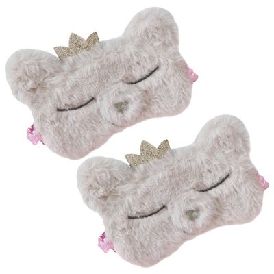 2pcs Plush Eye Mask for Sleeping Cute Lightweight Blindfolds for Boys and Girls Adults for Travel Nap and Deep Sleep Soft and Design
