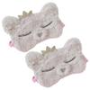 2pcs Plush Eye Mask for Sleeping Cute Lightweight Blindfolds for Boys and Girls Adults for Travel Nap and Deep Sleep Soft and Design view 1