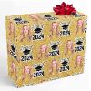 InterestPrint Custom Graduation Gift Wrapping Paper with Photo Personalized Class of 2024 Golden Glitter Wrapping Paper Roll 58x23 for Mom Dad Grandma Grandpa Graduation 5 Roll view 1