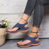 Women's Wellmesi Orthopedic Clip Toe Sandals with Arch Support,Dimleen Diabetic Wedge Buckle Anti-Slip Walking Flipflops (Blue,7,Female) view 3