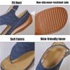 Women's Wellmesi Orthopedic Clip Toe Sandals with Arch Support,Dimleen Diabetic Wedge Buckle Anti-Slip Walking Flipflops (Blue,7,Female) view 4