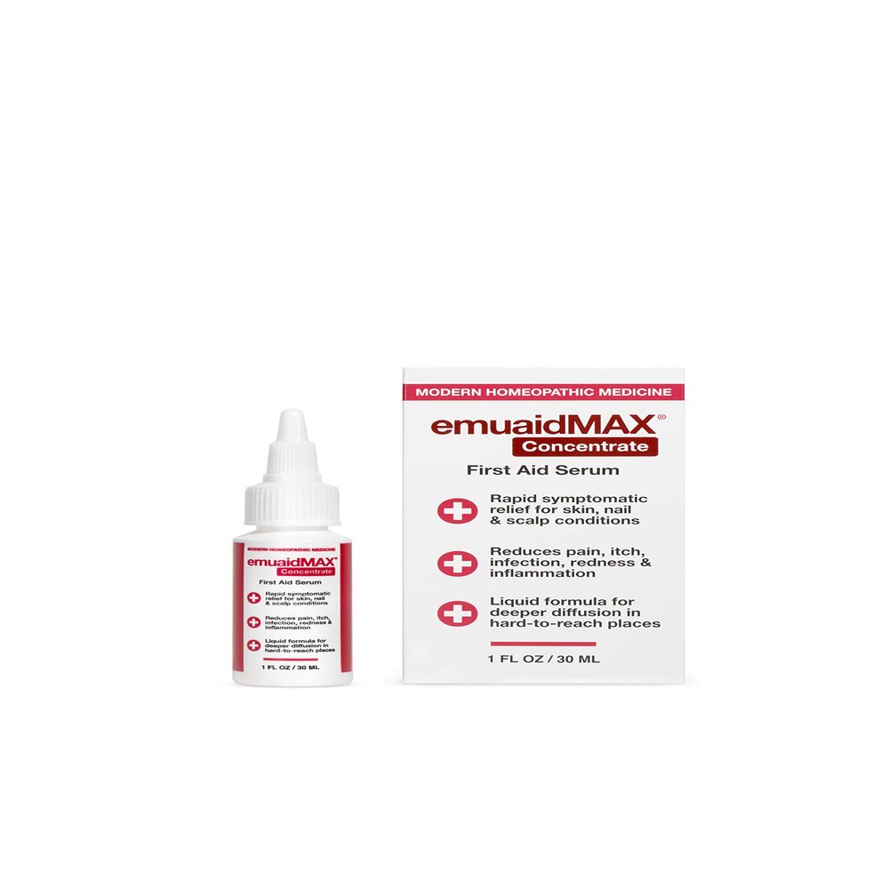 EMUAIDMAX Homeopathic Psoriasis Scalp Treatment Serum  Natural First Aid Concentrate for Dry, Itchy Scalp Relief and Skin Irritations from Psoriasis, Eczema, and Dermatitis, 1oz