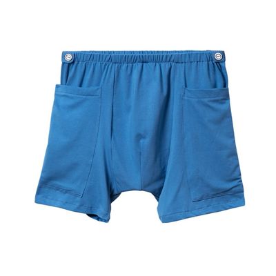 Incontinence Care Shorts Urinate Drainage Bag Underwear with Double Pocket for Daytime Outdoor Activity (Color : Blue, Size : 3X-Large)
