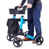4-Wheel Rollator Walker with Seat,Lightweight Folding Aluminum Alloy Folding Rollator Walkers with 8" Wheels, Adjustable Seat and Arms, Supports Up to 350 Lbs, Blue view 2