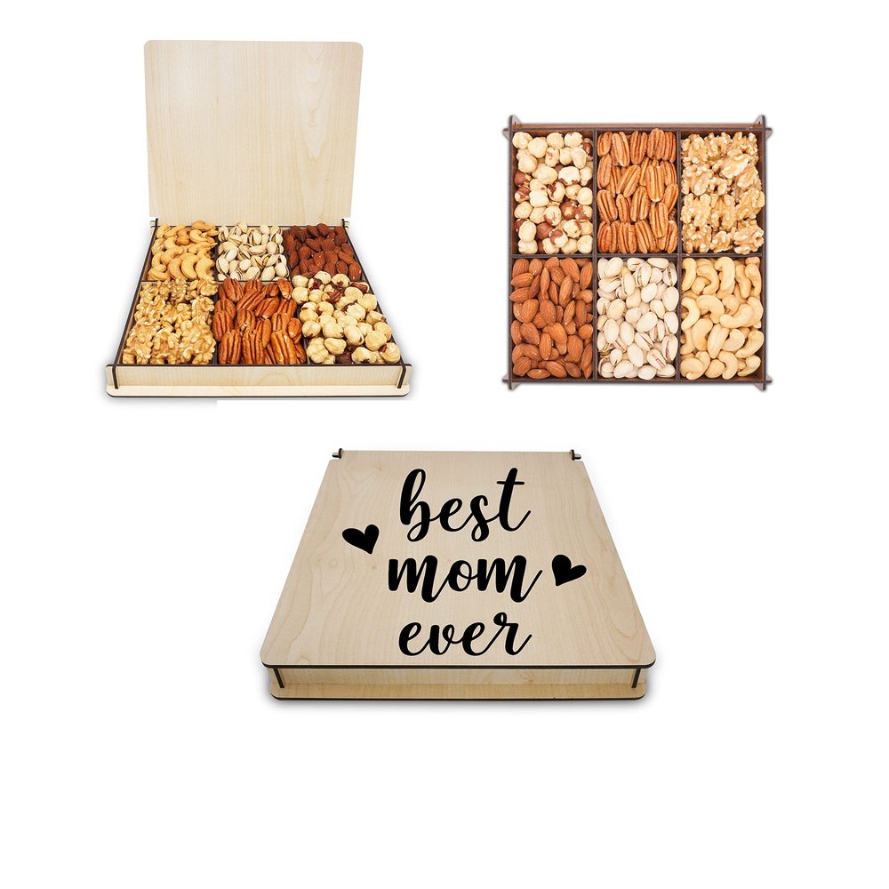 Mothers Day Nuts Gift Basket Happy Birthday, Mothers Day, Food Tray Delivery For Family Tray Gift - Healthy Kosher Variety Snack Box Sympathy - Holiday