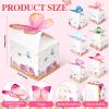 Ctosree 24 Pcs Butterfly Party Favor Boxes Floral Candy Treat Bags Pink Girl Butterfly Gift Paper Box Purple Blue Decor for Princess Birthday Party Baby Shower Supplies view 2