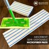18" MWipes Semi-Disposable Microfiber Mop Pads - Compatible with Swiffer Sweeper - Replacement Flat Mop Heads Compatible with Any Flat Mop System, 25 Pack view 3