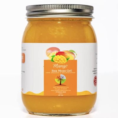 Organic Mango Sea Moss Gel 16oz, Certafied USDA Organic - Made in The USA - Wildcrafted Seamoss - Saint Lucia seamoss gel
