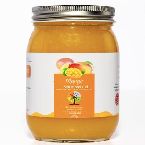Organic Mango Sea Moss Gel 16oz, Certafied USDA Organic - Made in The USA - Wildcrafted Seamoss - Saint Lucia seamoss gel