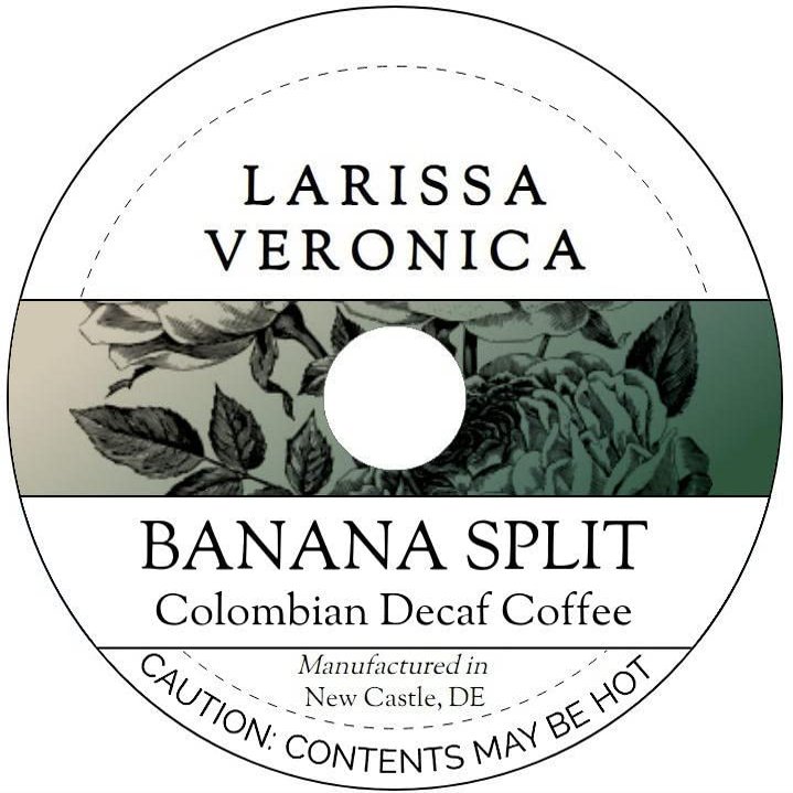 Banana Split Colombian Decaf Coffee (Single Serve K-Cup Pods) (Gourmet, Naturally Flavored, Whole Coffee Beans) (12 pods, ZIN: 571276) - 2 Pack