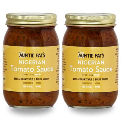 Auntie Pats - Nigerian Tomato Sauce- Vegan, West African Sauce, Low Carb, Jollof Rice, Clean Ingredients, Keto Friendly 473mL/16oz (Mild, 16oz (Pack of 2))